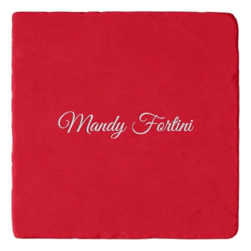 Red Plain Elegant Minimalist Calligraphy Trivet