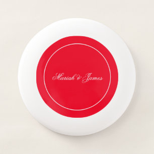 Red Plain Elegant Minimalist Names Calligraphy Wham-O Frisbee