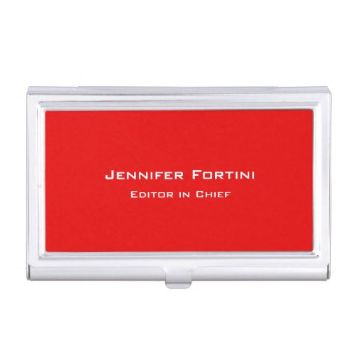 Red Plain Elegant Modern Minimalist Business Card Case