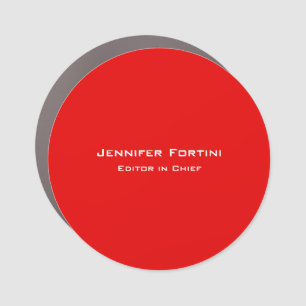 Red Plain Elegant Modern Minimalist Car Magnet
