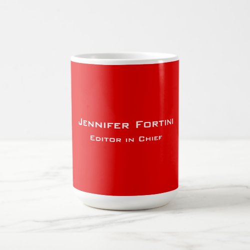 Red Plain Elegant Modern Minimalist Coffee Mug