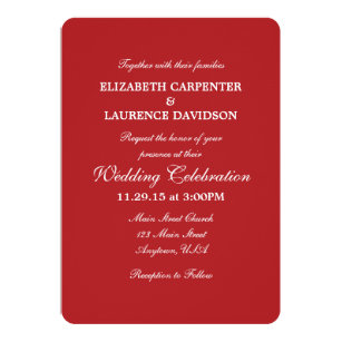 Plain Red Invitations | Zazzle