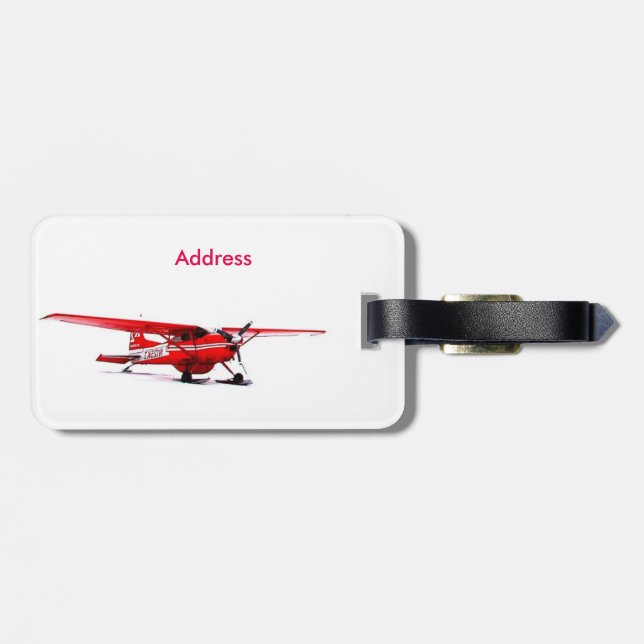 Red Plane Luggage Tag (Back Horizontal)
