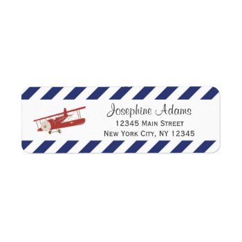 Red Plane Return Address Labels by melanileestyle at Zazzle