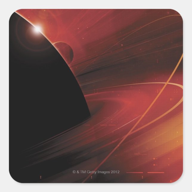 Red Planet Digital Design Square Sticker (Front)