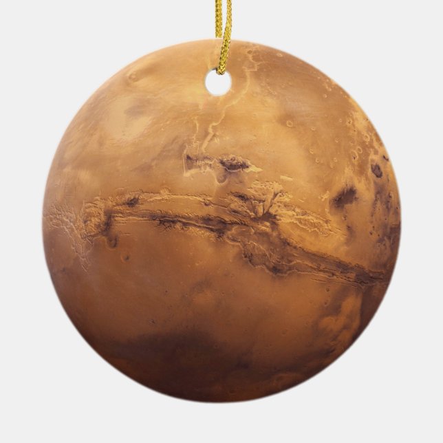 Red Planet Mars Ceramic Ornament (Front)