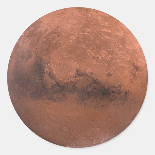 Red planet Mars Classic Round Sticker (Front)