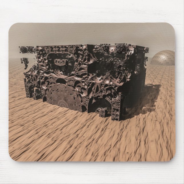 Red Planet Mars Fractal Art Fantastic Surreal View Mouse Pad (Front)