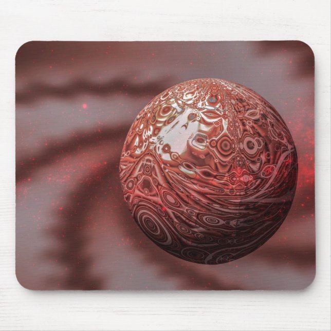 Red Planet Mars Fractal Art Fantastic Surreal View Mouse Pad (Front)