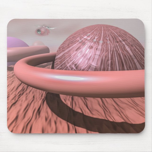Red Planet Mars Fractal Art Fantastic Surreal View Mouse Pad (Front)