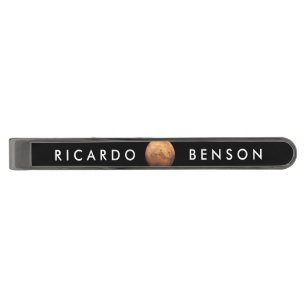 Red Planet Mars Gunmetal Finish Tie Clip