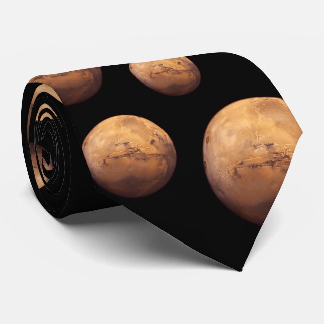 Red Planet Mars Neck Tie (Rolled)