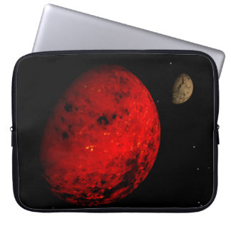 Red planet rocky moon laptop sleeve