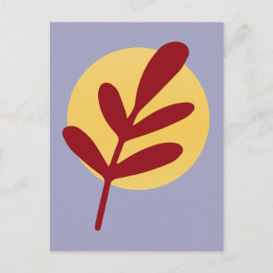Red Plant Yellow Sun Holiday Postcard