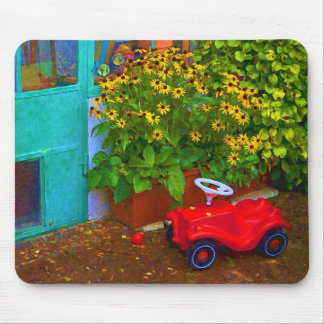 Red Plastic Car Mouse Pad