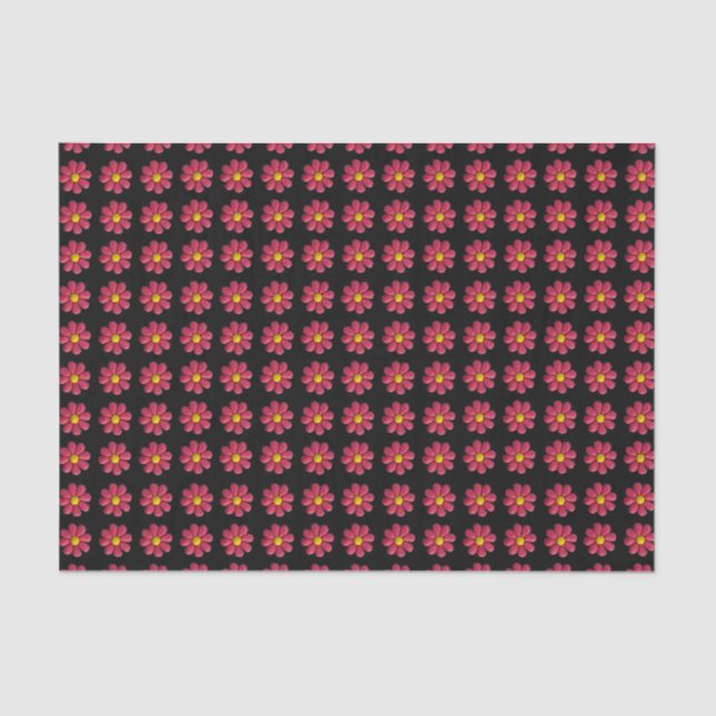 Red Plasticine Flower Pattern Tissue Paper (Front)