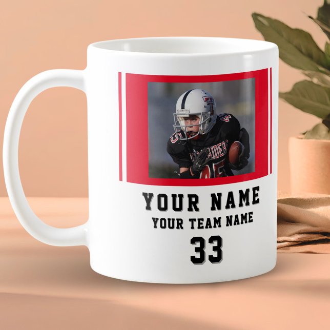 Red Player Name Number Team Photo Coffee Mug (Creator Uploaded)