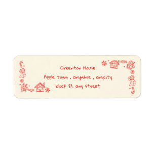 Red Playful Hand Drawn Doodle Whimsical Christmas Label