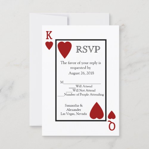 Red Playing Card Matching RSVP