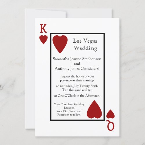 Red Playing Card Wedding Invitations