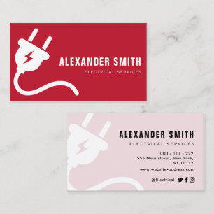 red plug electrical services business card