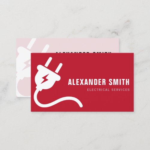 red plug electrical services business card