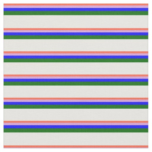 Red, Plum, Blue, Dark Green, and White Lines Fabric