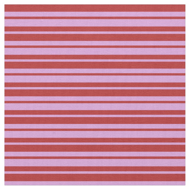 Red & Plum Colored Lines Pattern Fabric (Close Up)