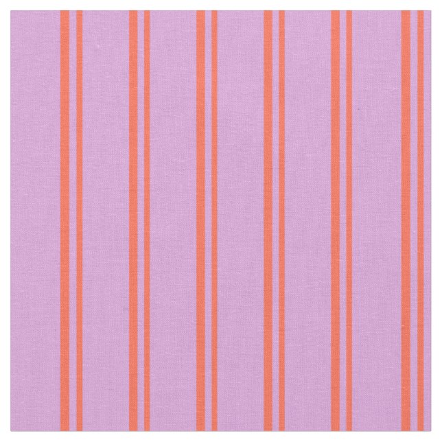Red & Plum Pattern of Stripes Fabric (Close Up)