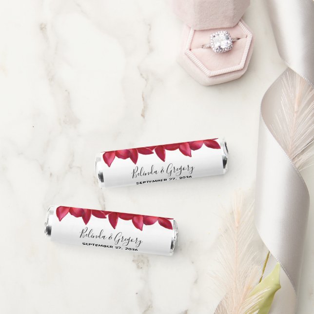 Red Plumeria Frangipani Wedding  Breath Savers® Mints (Wedding)