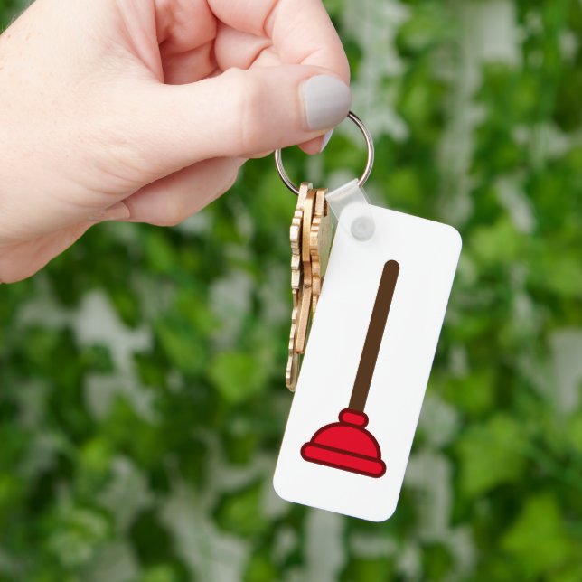 Red plunger custom keychain (Hand)