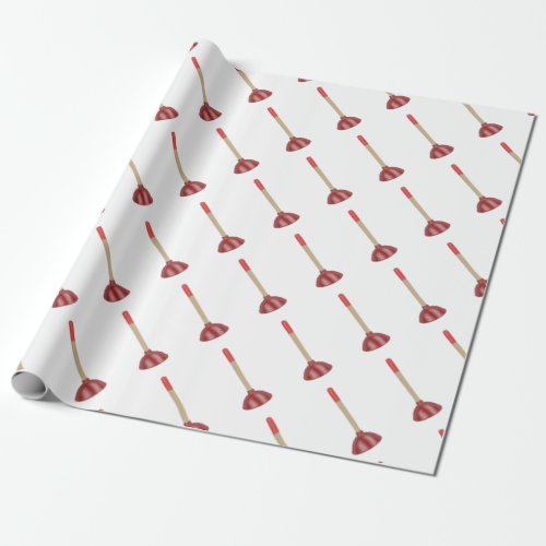 Red plunger wrapping paper