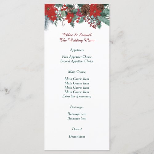 Red Poinsettia Border Bouquet Menu