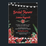 Red Poinsettia Chalkboard Christmas Bridal Shower Invitation<br><div class="desc">Red Poinsettia Chalkboard Christmas Bridal Shower</div>