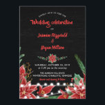 Red Poinsettia | Chalkboard Christmas Wedding Invitation<br><div class="desc">Red Poinsettia | Chalkboard Christmas Wedding</div>