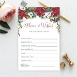 Red Poinsettia Christmas Bridal Advice & Wises<br><div class="desc">Personalize with the bride to bride's name and date of shower. 
For further customization,  please click the "customize further" link. If you need help,  contact me please.</div>