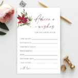 Red Poinsettia Christmas Bridal Advice & Wises<br><div class="desc">Elegant Dusty Blue Winter Foliage Advice Card.
Personalize with the bride to be's name and date of shower. 
For further customization,  please click the "customize further" link. If you need help,  contact me please.</div>