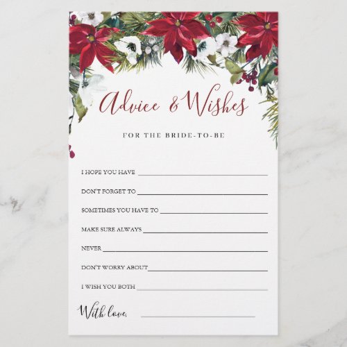 Red Poinsettia Christmas Bridal Advice  Wises