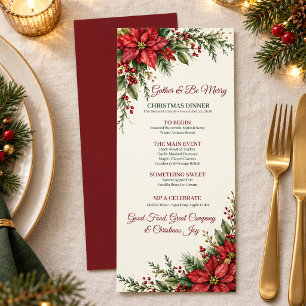 Red Poinsettia Christmas Dinner Menu