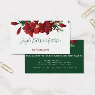 Red Poinsettia Christmas Holiday Shopper Business