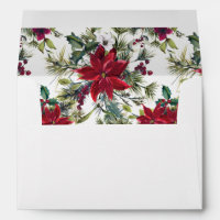 Red Poinsettia Floral Christmas for 5x7 card