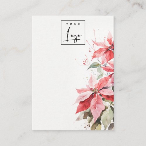 Red Poinsettia Florals Logo Blank Jewelry Holder Business Card