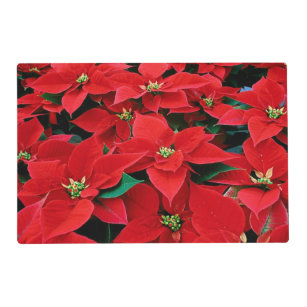 Red Poinsettia Holiday Placemat