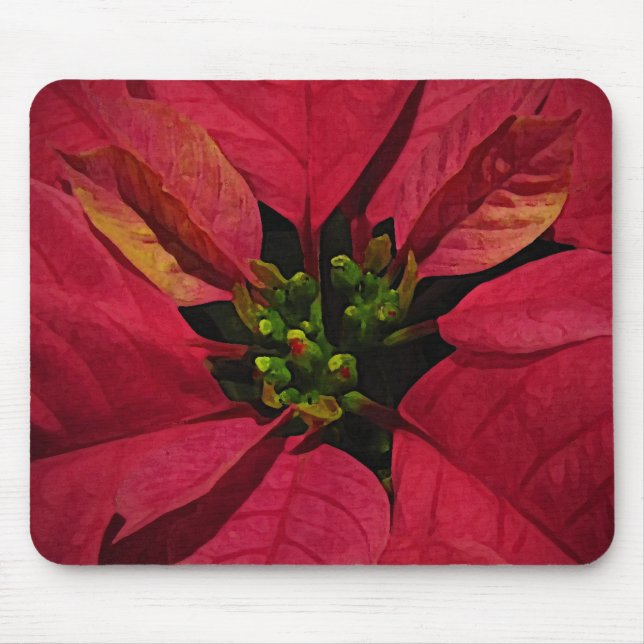 Red Poinsettia Mouse Pad (Front)