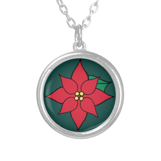 Red Poinsettia Necklace Gift (Front)