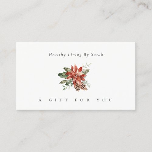 Red Poinsettia Pine Cone Festive Gift Certificate