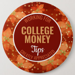 Red Poinsettia   Tips Appreciated   College Money Button