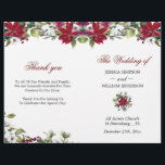 Red Poinsettia Watercolor Folded Wedding Program<br><div class="desc">Note that the cards arrive flat,  and you'll need to Fold Down the Middle to convert them to folded papers. For further customization,  please click the "Customize" button and use our design tool to modify this template. If you need help or matching items,  please contact me.</div>