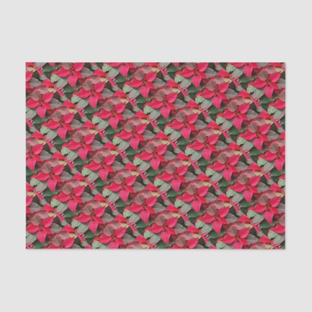 Red Poinsettia Wrapping Paper (Front)