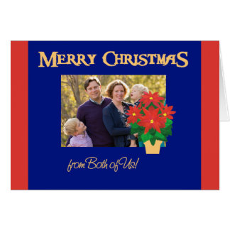 Red Poinsettias Christmas Photo From Both of Us Cards